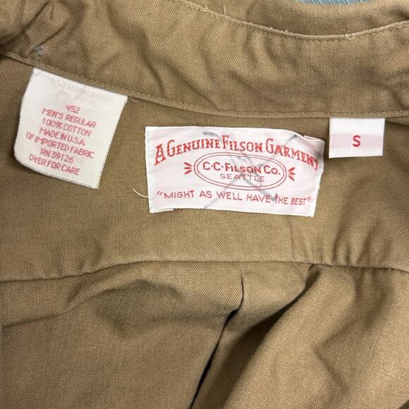 Filson Genuine Garment Tan Canvas Workwear Shirt Jacket Shacket Men’s Small - Picture 4 of 14